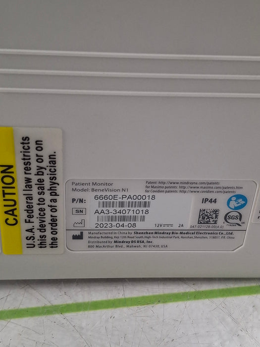 Mindray Benevision N1 Transport Patient Monitor