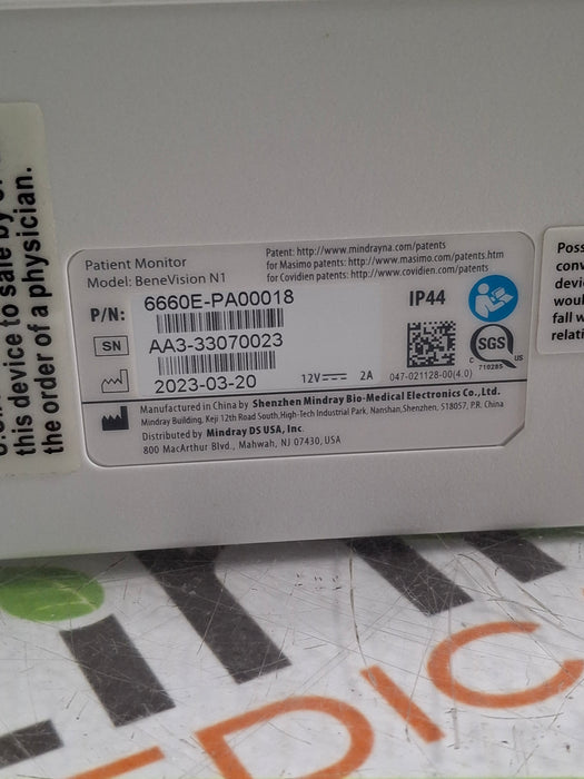 Mindray Benevision N1 Transport Patient Monitor