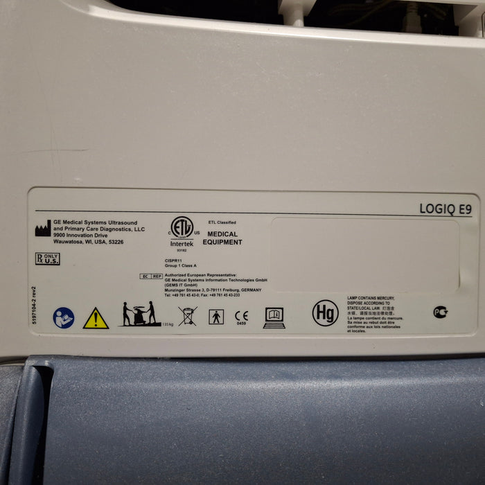 GE Healthcare Logiq E9 Ultrasound