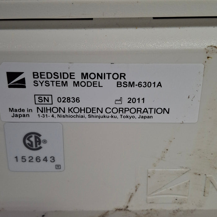 Nihon Kohden Life Scope BSM-6301A Patient Monitor