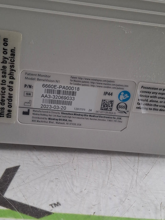Mindray Benevision N1 Transport Patient Monitor