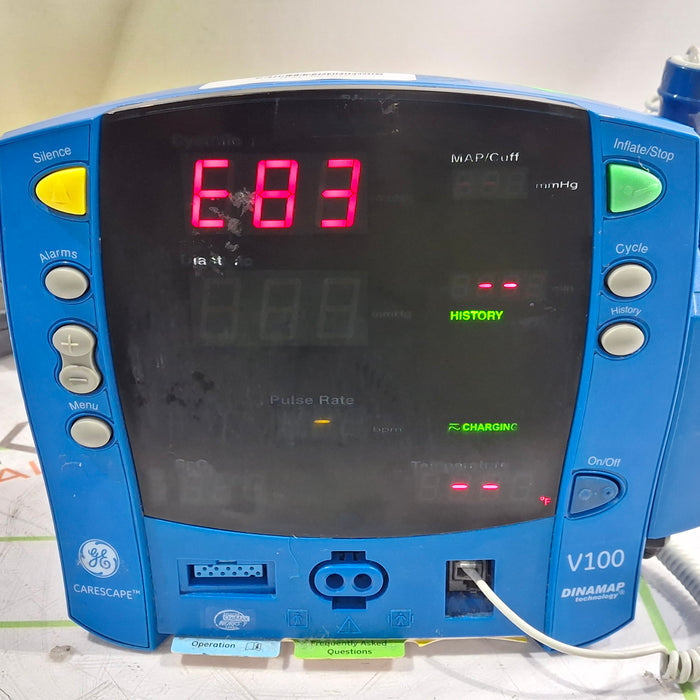 GE Healthcare Dinamap V100 - NIBP, SpO2, Temp Vital Signs Monitor