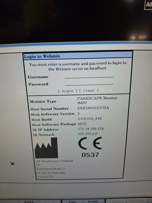 GE Healthcare Carescape B450 Critical Care Patient Monitor