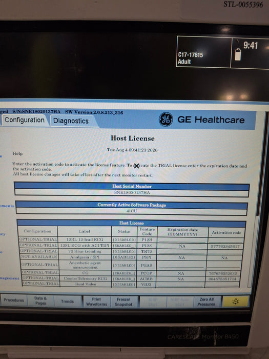 GE Healthcare Carescape B450 Critical Care Patient Monitor
