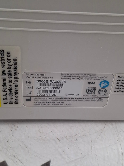 Mindray Benevision N1 Transport Patient Monitor