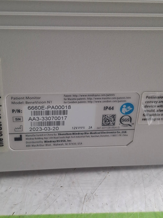 Mindray Benevision N1 Transport Patient Monitor
