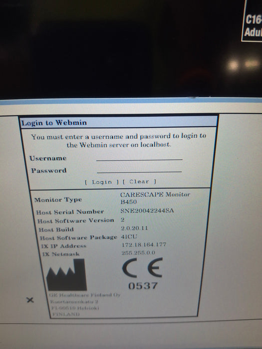 GE Healthcare Carescape B450 Critical Care Patient Monitor