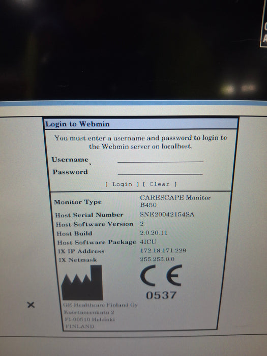 GE Healthcare Carescape B450 Critical Care Patient Monitor