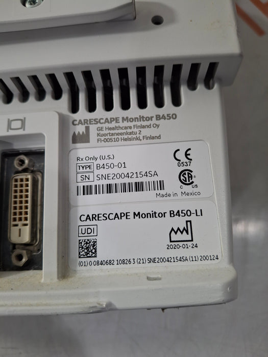 GE Healthcare Carescape B450 Critical Care Patient Monitor