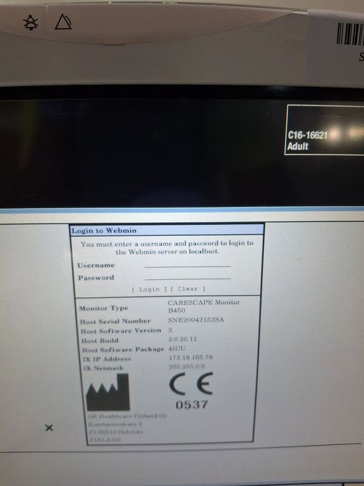 GE Healthcare GE Healthcare Carescape B450 Critical Care Patient Monitor Patient Monitors reLink Online