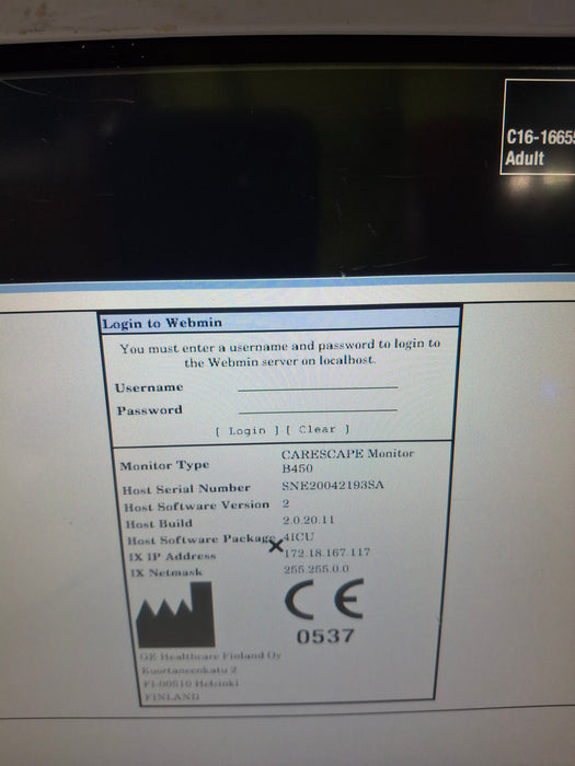 GE Healthcare Carescape B450 Critical Care Patient Monitor
