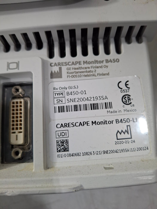 GE Healthcare Carescape B450 Critical Care Patient Monitor