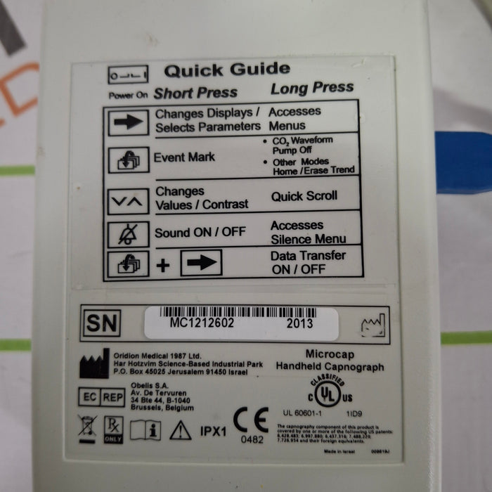 Oridion Microcap Plus Handheld Capnography Device