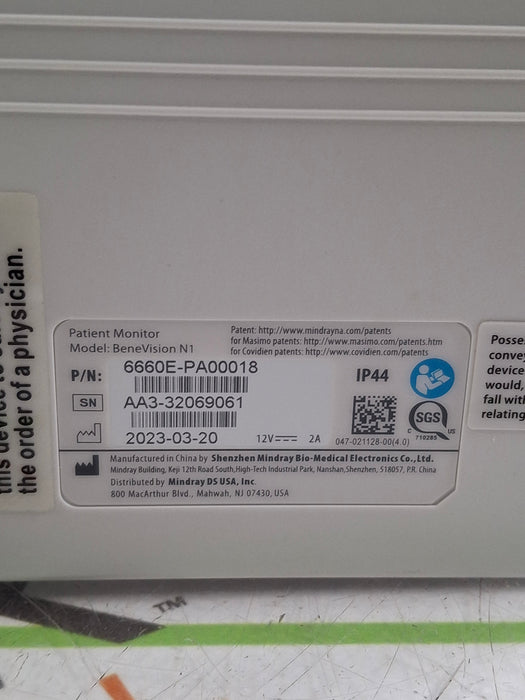 Mindray Benevision N1 Transport Patient Monitor