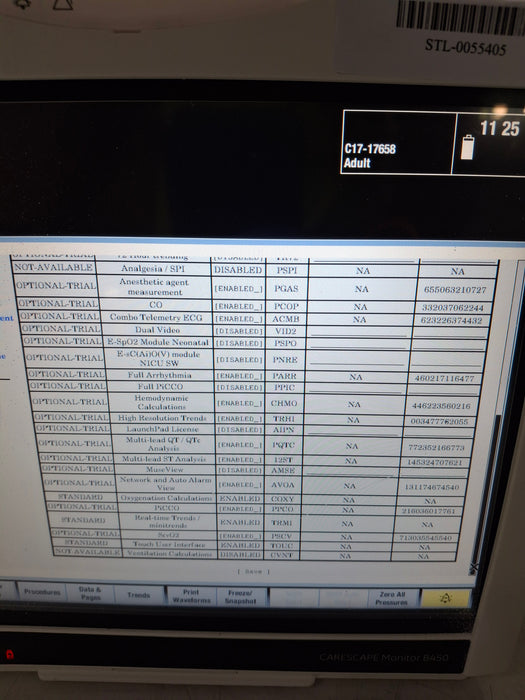 GE Healthcare Carescape B450 Critical Care Patient Monitor
