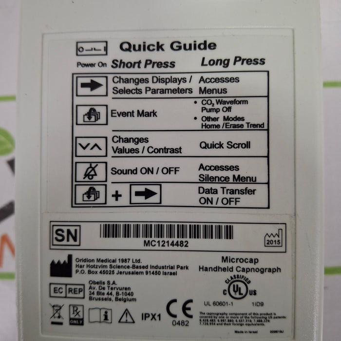 Oridion Oridion Microcap EtCO2 Capnography Monitors Patient Monitors reLink Online