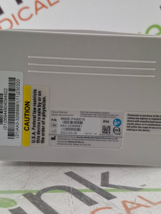 Mindray Benevision N1 Transport Patient Monitor