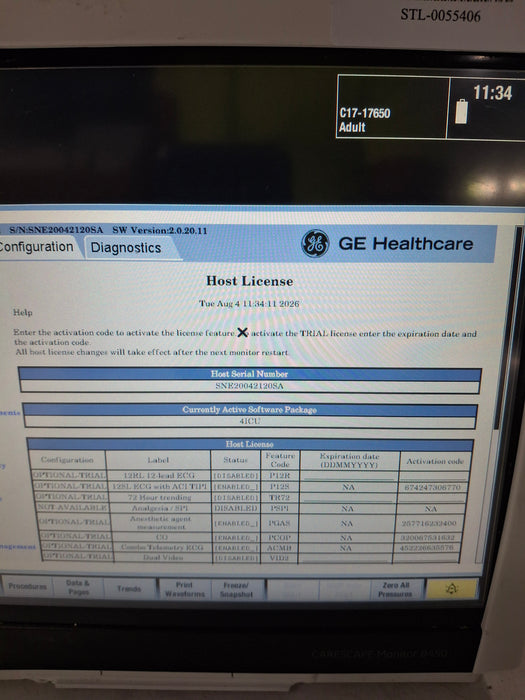 GE Healthcare Carescape B450 Critical Care Patient Monitor