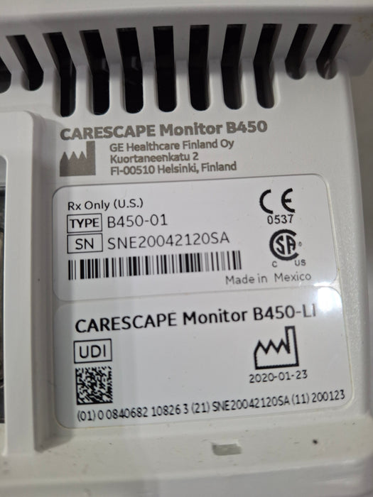 GE Healthcare Carescape B450 Critical Care Patient Monitor