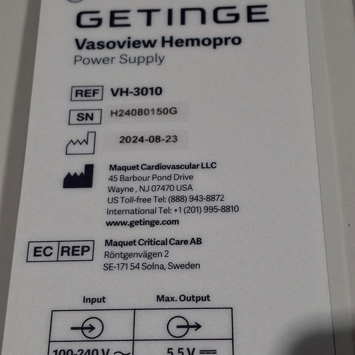 Maquet Vasoview Hemopro Power Supply