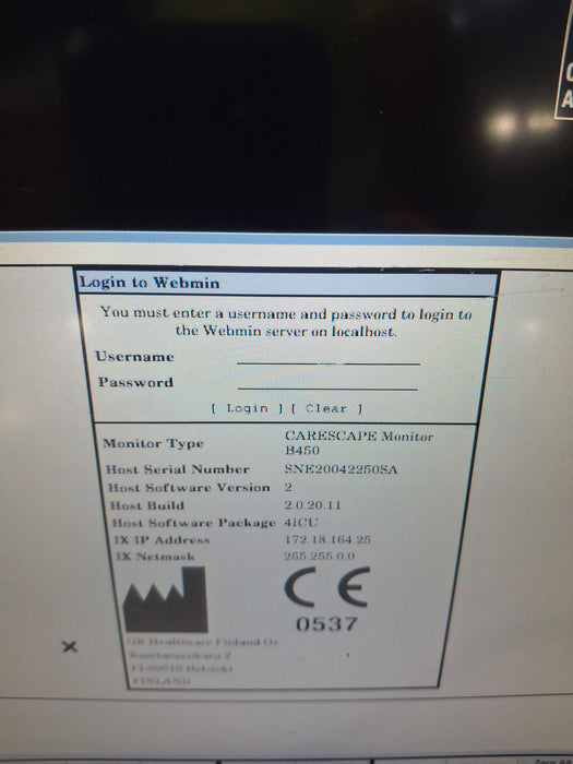 GE Healthcare Carescape B450 Critical Care Patient Monitor