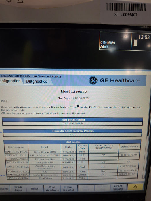 GE Healthcare Carescape B450 Critical Care Patient Monitor