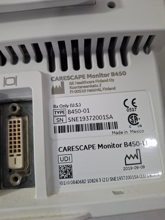GE Healthcare Carescape B450 Critical Care Patient Monitor