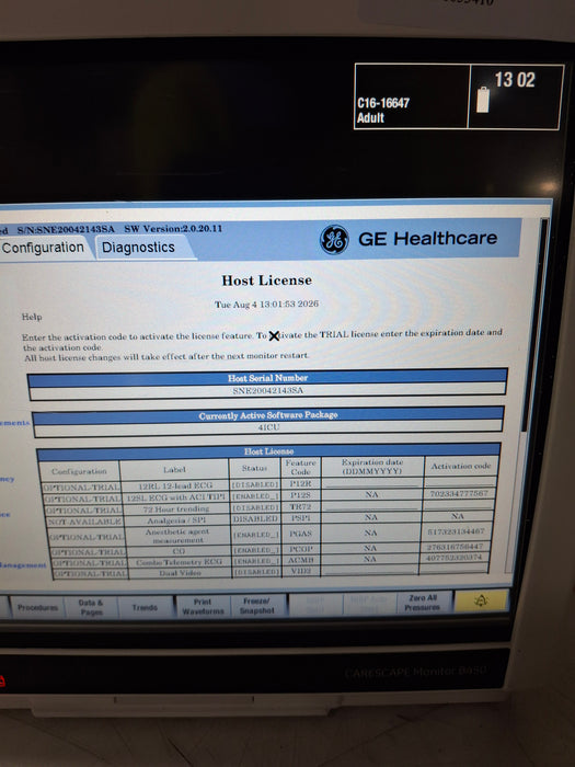 GE Healthcare GE Healthcare Carescape B450 Critical Care Patient Monitor Patient Monitors reLink Online