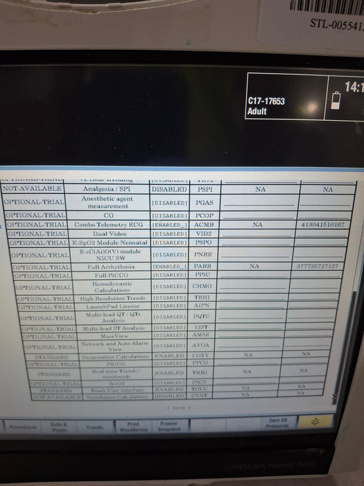 GE Healthcare Carescape B450 Critical Care Patient Monitor