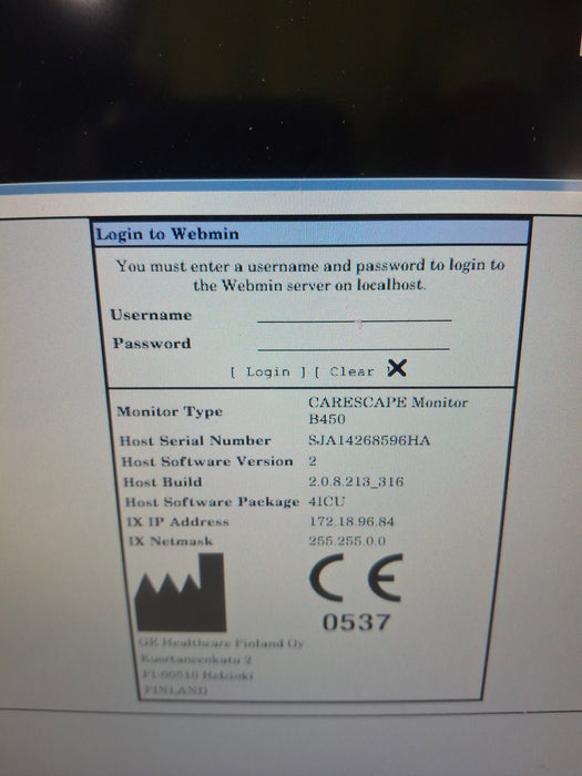 GE Healthcare Carescape B450 Critical Care Patient Monitor
