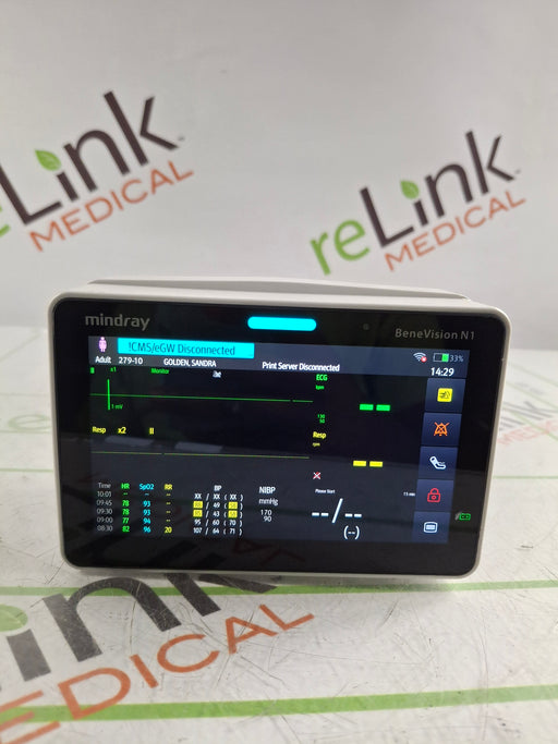 Mindray Mindray Benevision N1 Transport Patient Monitor Patient Monitors reLink Online