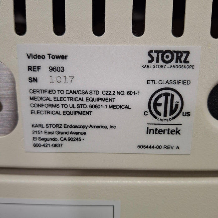 Karl Storz 9603 Video Tower Cart