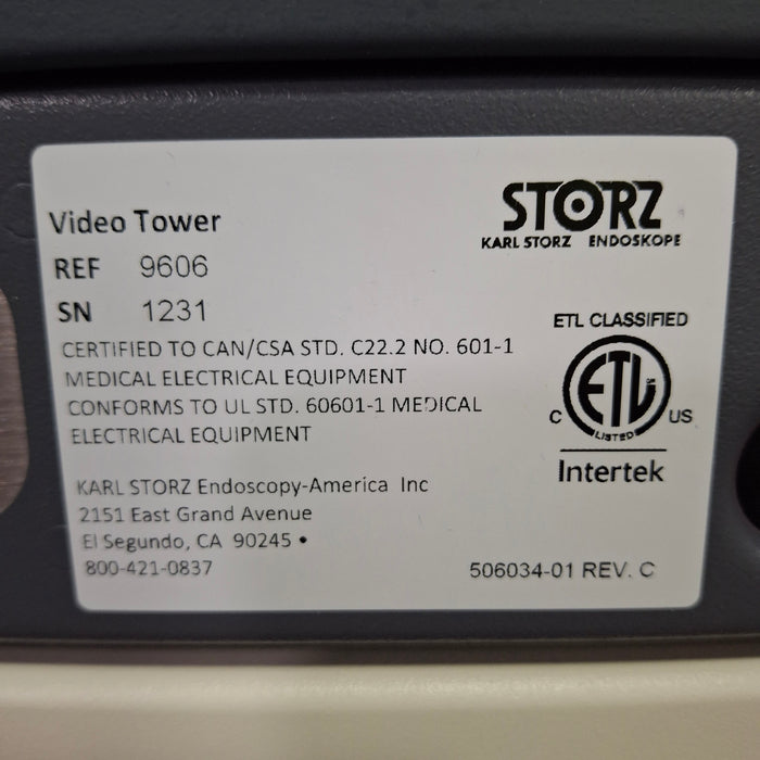 Karl Storz 9606 Video Tower Cart