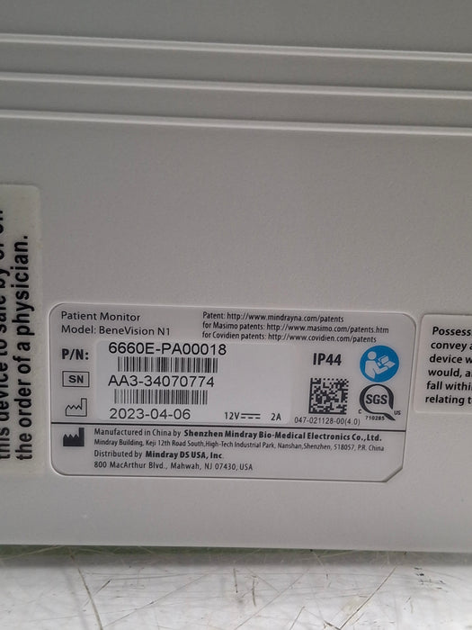 Mindray Benevision N1 Transport Patient Monitor