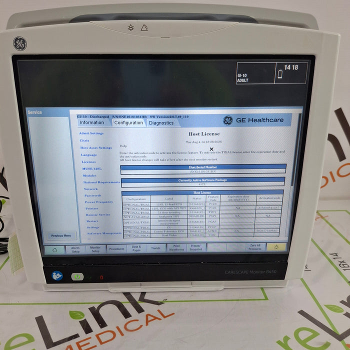 GE Healthcare Carescape B450 Patient Monitor