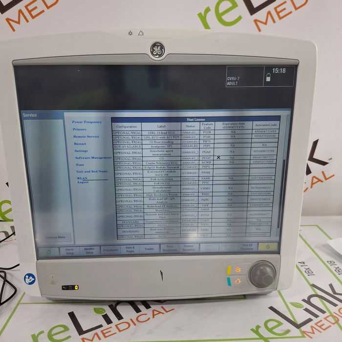 GE Healthcare Carescape B650 Critical Care Patient Monitor