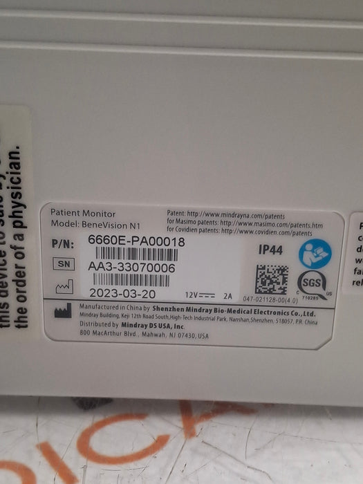 Mindray Benevision N1 Transport Patient Monitor