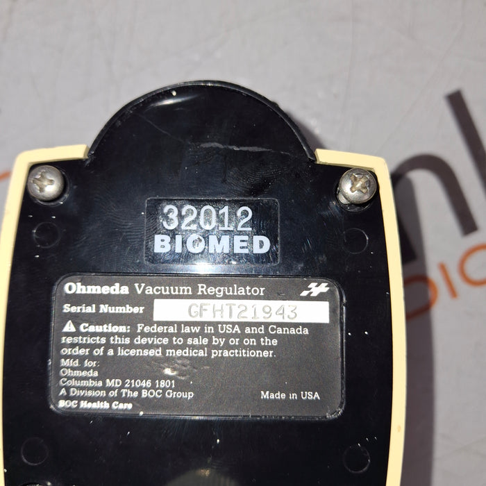 Ohmeda Medical Continuous Vacuum Regulator