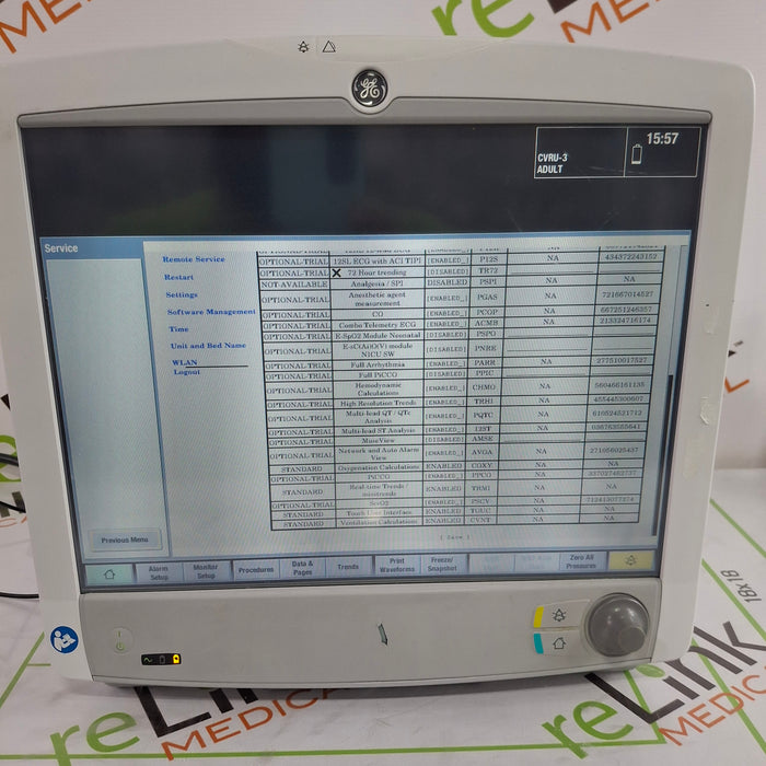 GE Healthcare Carescape B650 Critical Care Patient Monitor