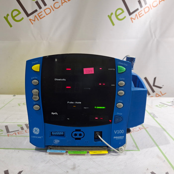 GE Healthcare GE Healthcare Dinamap V100 - NIBP, SpO2, Temp Vital Signs Monitor Patient Monitors reLink Online