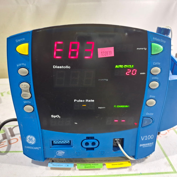 GE Healthcare GE Healthcare Dinamap V100 - NIBP, SpO2, Temp Vital Signs Monitor Patient Monitors reLink Online