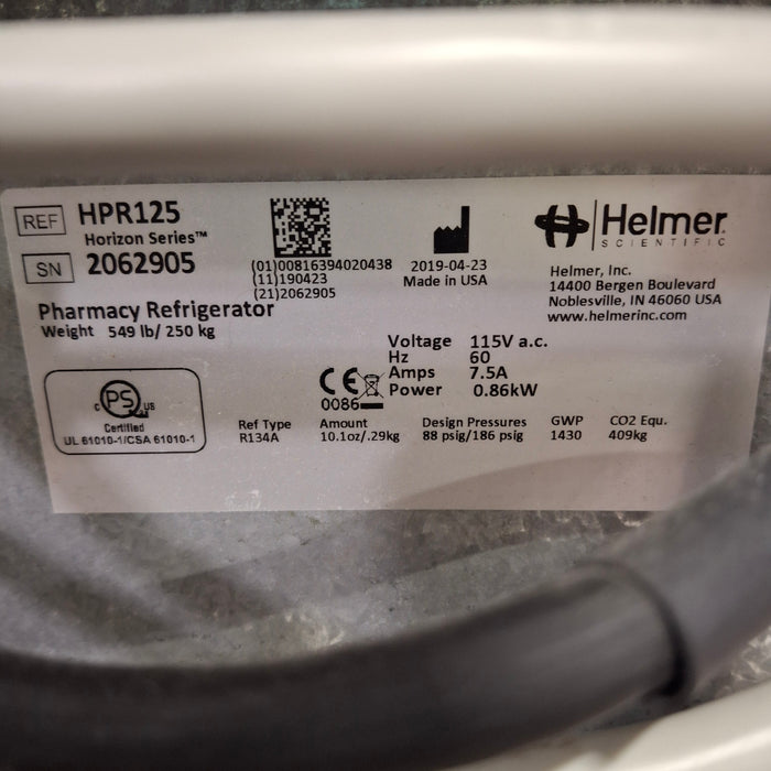 Helmer Inc HPR125 Pharmacy Refrigerator