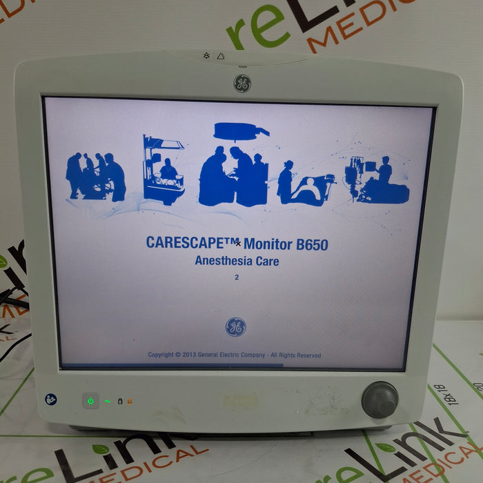 GE Healthcare Carescape B650 Anesthesia Care Patient Monitor