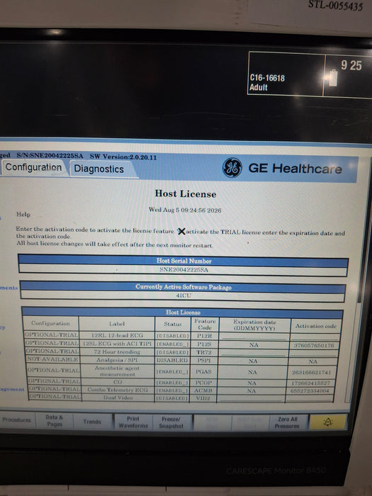 GE Healthcare Carescape B450 Critical Care Patient Monitor