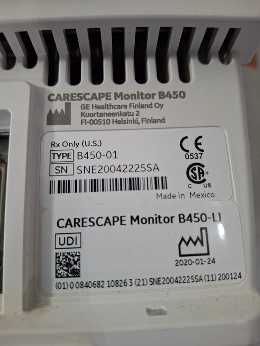 GE Healthcare Carescape B450 Critical Care Patient Monitor