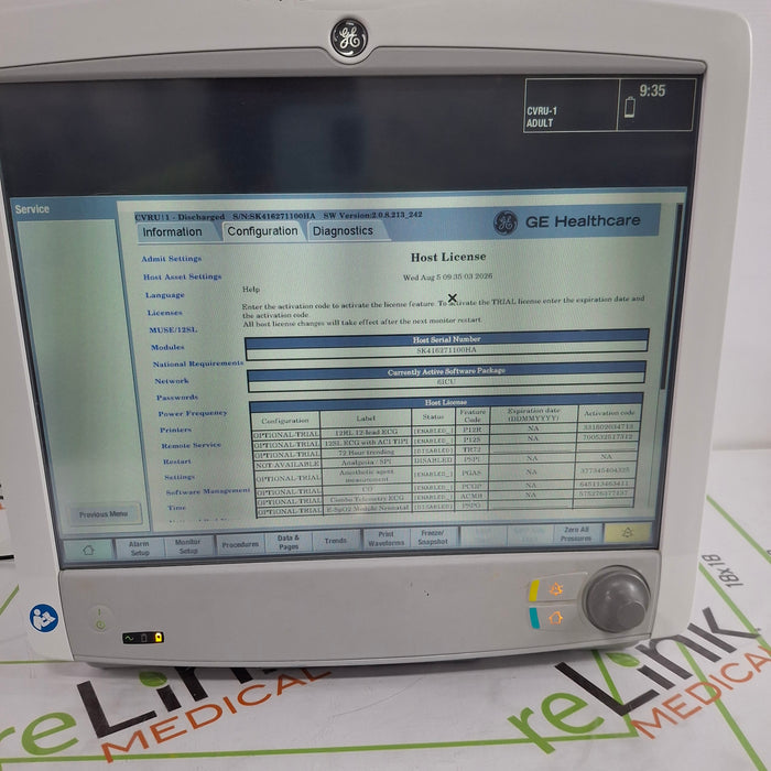 GE Healthcare GE Healthcare Carescape B650 Critical Care Patient Monitor Patient Monitors reLink Online