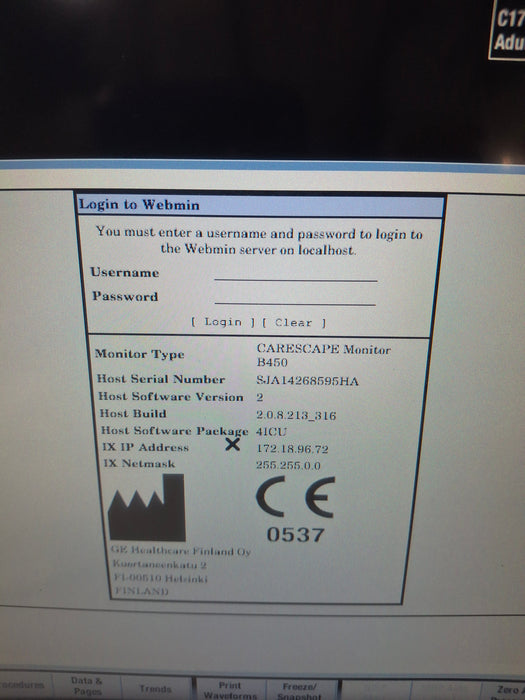 GE Healthcare Carescape B450 Critical Care Patient Monitor