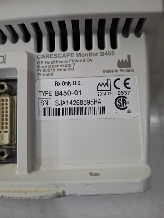 GE Healthcare Carescape B450 Critical Care Patient Monitor
