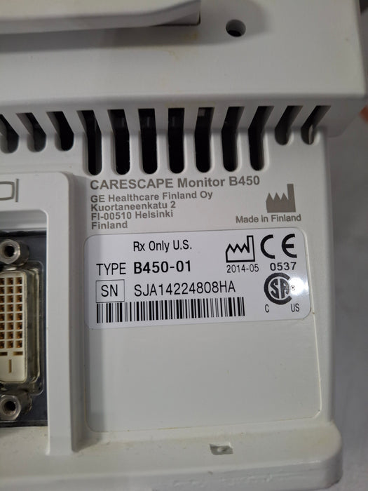 GE Healthcare Carescape B450 Critical Care Patient Monitor