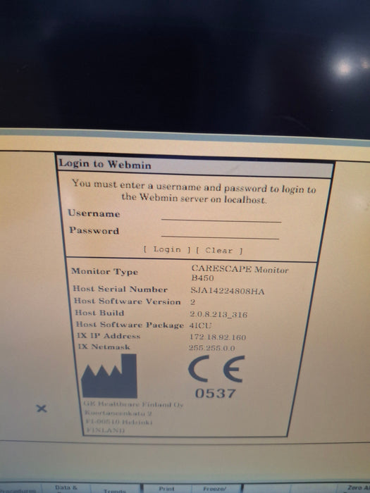 GE Healthcare Carescape B450 Critical Care Patient Monitor